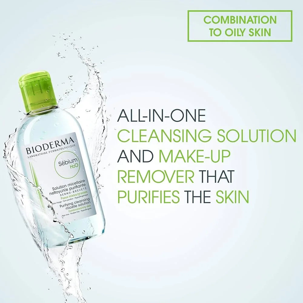 Bioderma Sebium H2o Micellar Water, Cleanser And Make Up Remover (500ml)