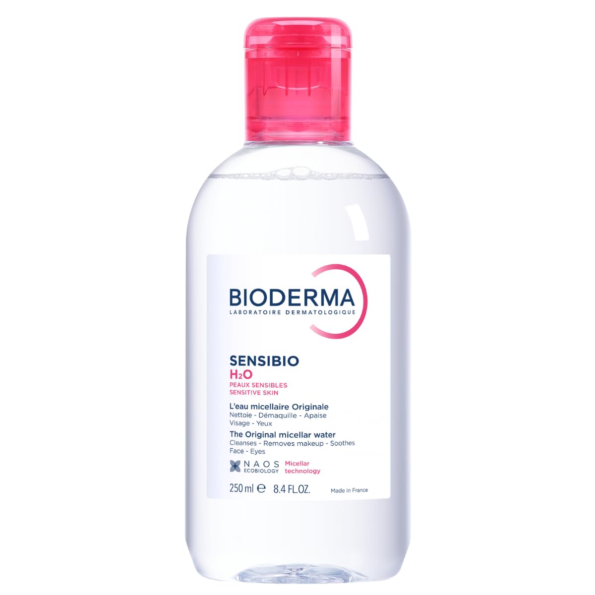 Bioderma Sensibio H2O Daily Soothing Cleanser, Make up Pollution & Impurities Remover Face Eyes Sensitive skin, 250ml