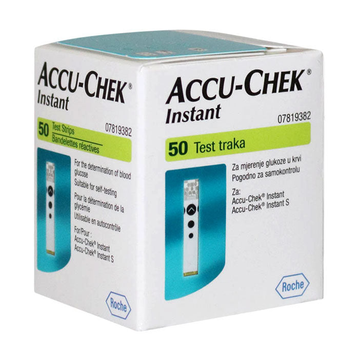 Accu-Chek Instant Blood Glucose Test Strips – 50 Strips, No Coding Required