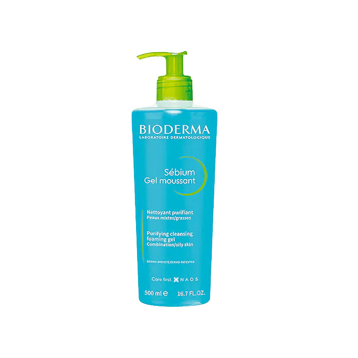 Bioderma Cleanser - Sebium Gel Moussant - Acne Defence Cleanser For Oily Acne Prone Skin - 500ml