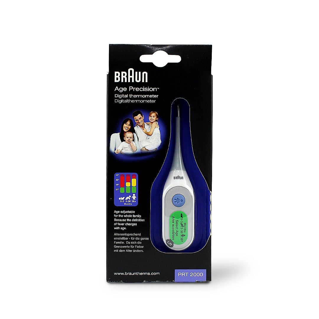 Braun PRT2000 Digital Thermometer with Age Precision & Flexible Tip – Fast 8 Second Reading