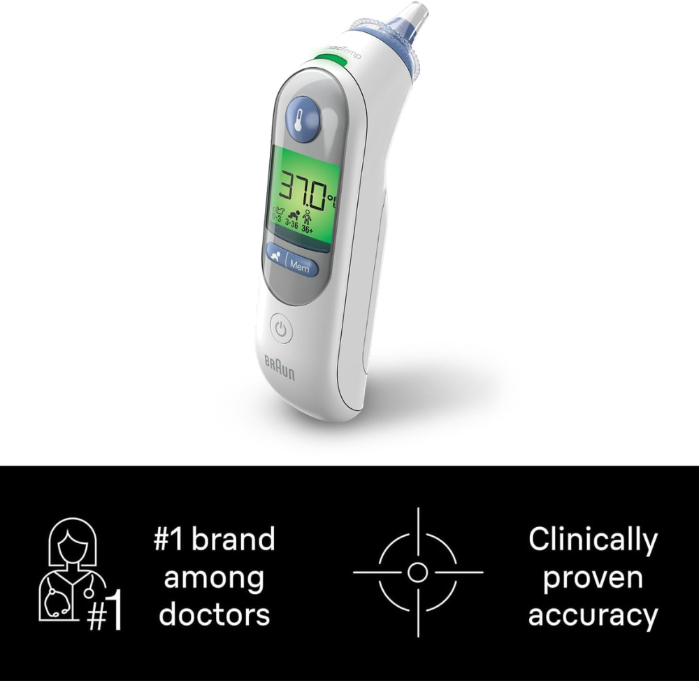Braun ThermoScan 7 IRT 6520 Ear Thermometer – Age Precision with Colour Coding, White