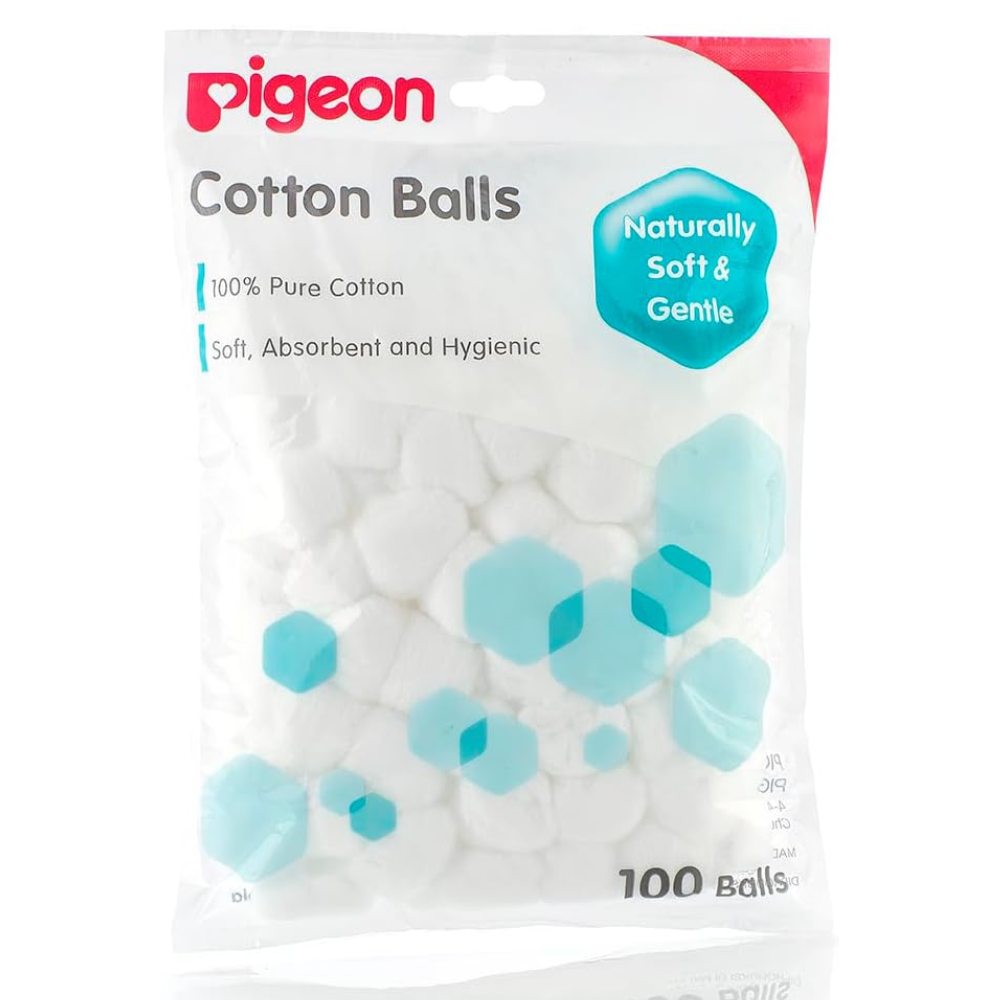 Pigeon Cotton Balls – 100% Pure Cotton, Soft, Absorbent & Hygienic 100 White Balls