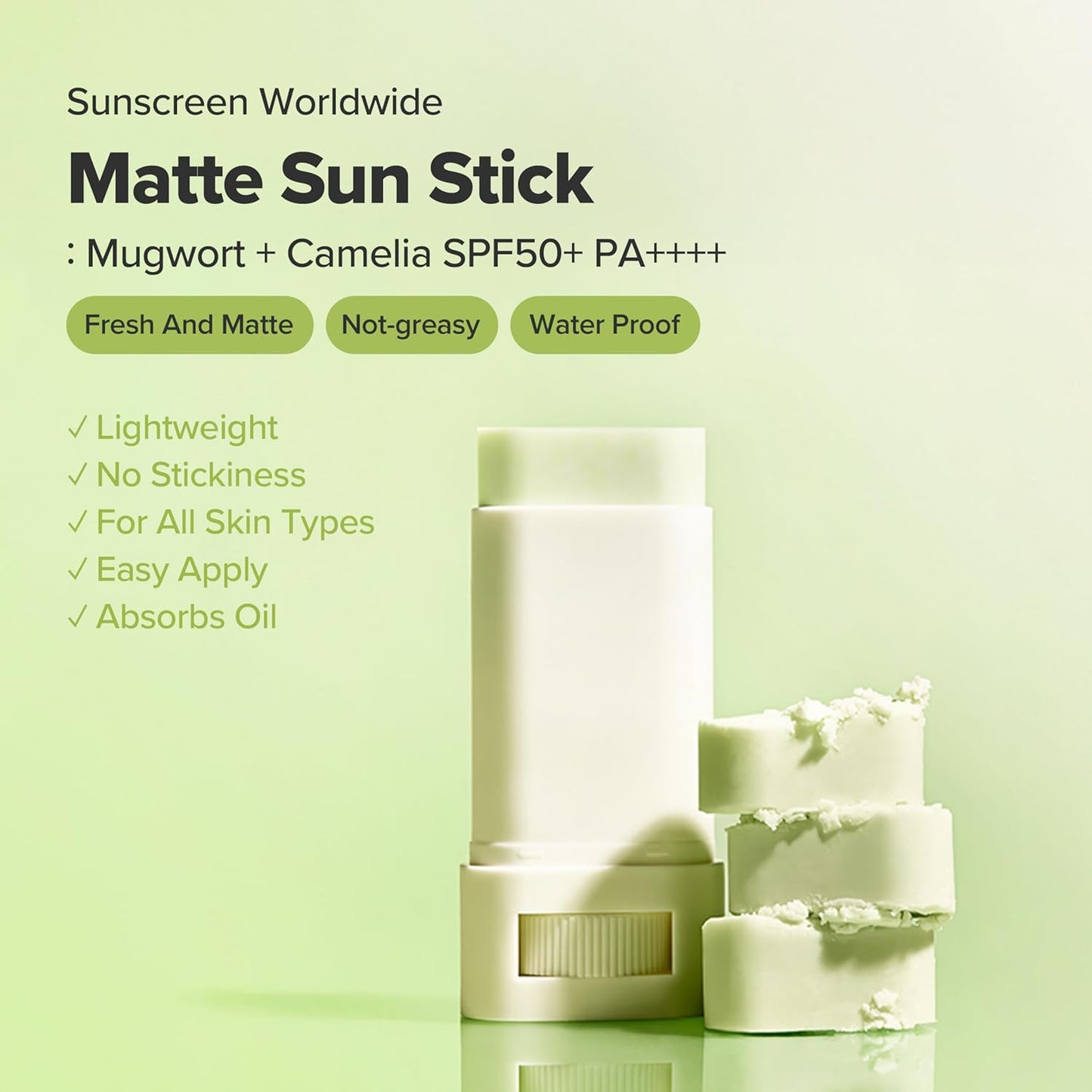 Beauty of Joseon Matte Sun Stick – Mugwort & Camellia SPF 50+ PA++++ | Korean Face Sunscreen for All Skin Types (18g)