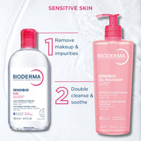 Bioderma Sensibio H2O Daily Soothing Cleanser, Make up Pollution & Impurities Remover Face Eyes Sensitive skin, 500ml
