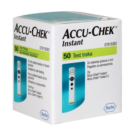 Accu-Chek Instant Blood Glucose Test Strips – 50 Strips, No Coding Required