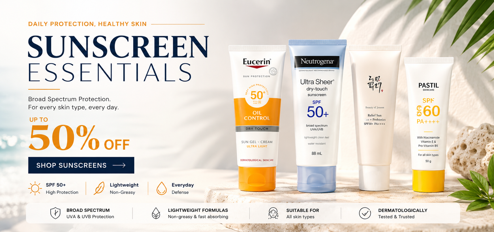 Sunscreen sale - 50% off