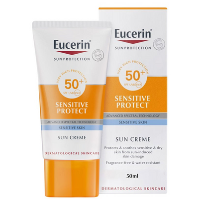 Eucerin Sun Sensitive Protect SPF50+ Sunscreen Cream For Sensitive & Dry Skin 50ml  Water resistant and fragrance-free