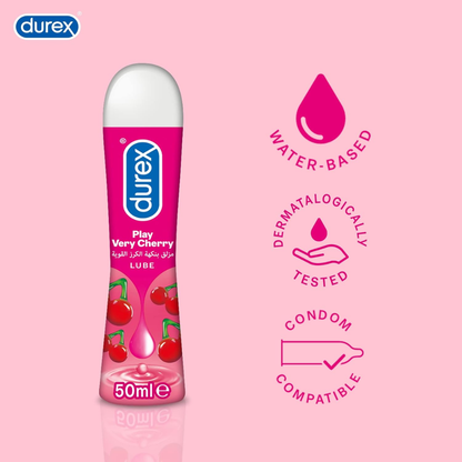 Durex Play Very Cherry Gel 50ml – Fruity Flavoured Water-Based Intimate Lube