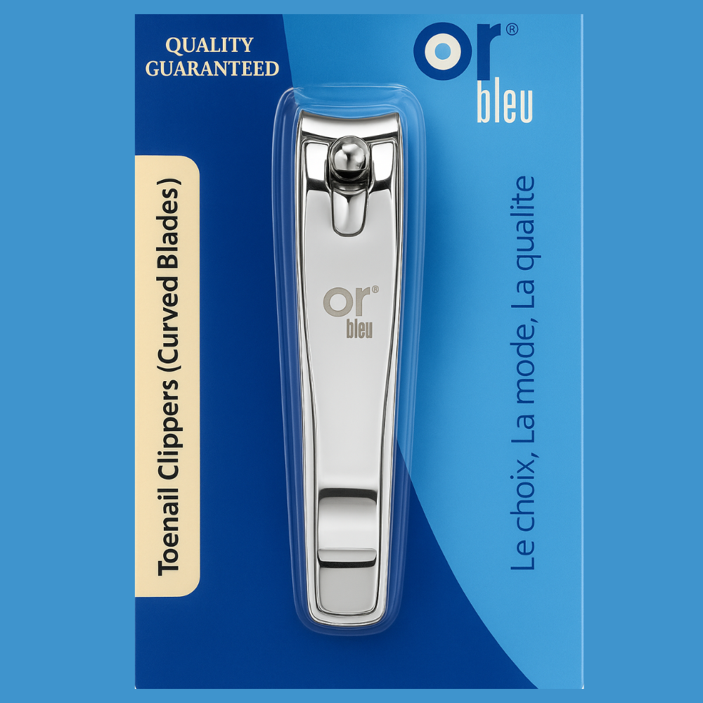 OR Bleu CT-418 Toenail Clipper with Curved Blades – Premium Carbon Steel, Silver