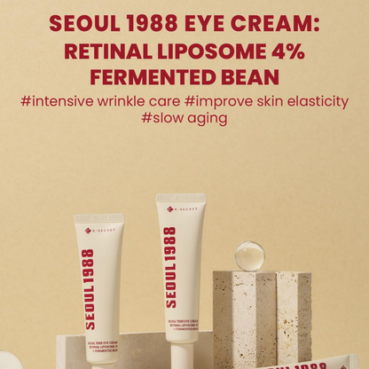 K-SECRET SEOUL 1988 Eye Cream – Retinal Liposome 4% + Fermented Bean | Intensive Anti-Wrinkle & Brightening Care