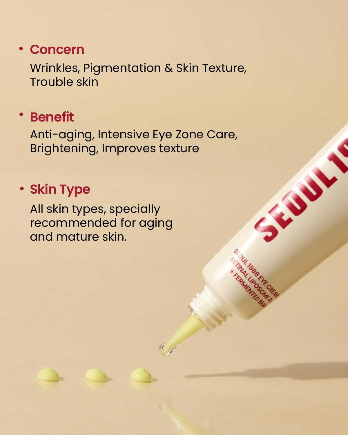 K-SECRET SEOUL 1988 Eye Cream – Retinal Liposome 4% + Fermented Bean | Intensive Anti-Wrinkle & Brightening Care