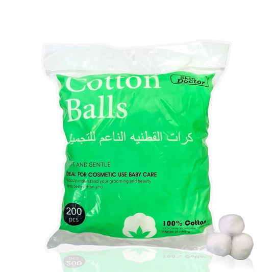 Skin Doctor Cotton Balls 200s – 100% Pure, Soft & Gentle Cotton for Skincare, Makeup Removal & Daily Use