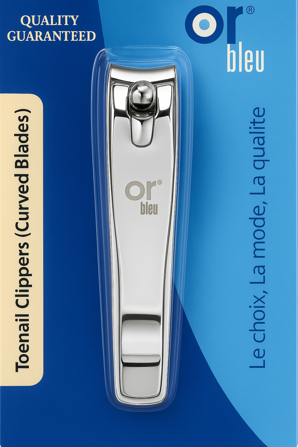 OR Bleu CT-418 Toenail Clipper with Curved Blades – Premium Carbon Steel, Silver