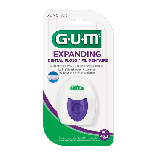 GUM Expanding Dental Floss – 43.3 Yards, Gentle and Effective Plaque Removal